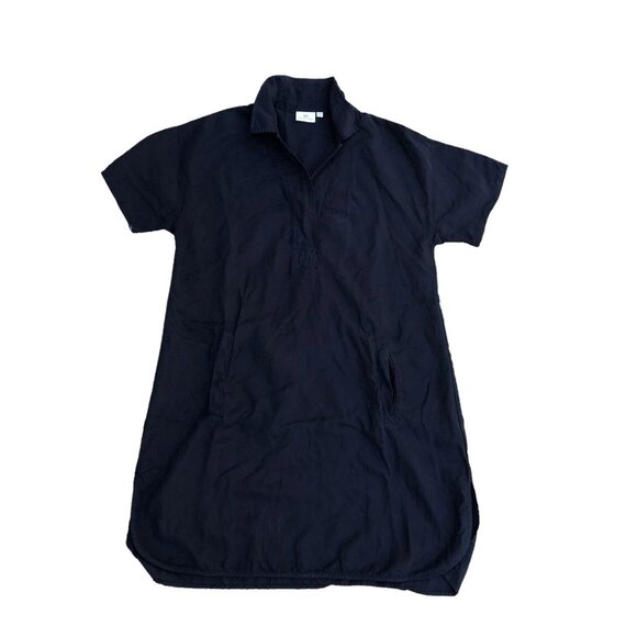 ADRIANO GOLDSCHMIED AG Shirt Dress XS/S Blue Pullover Short Sleeve Linen Blend - Picture 1 of 10